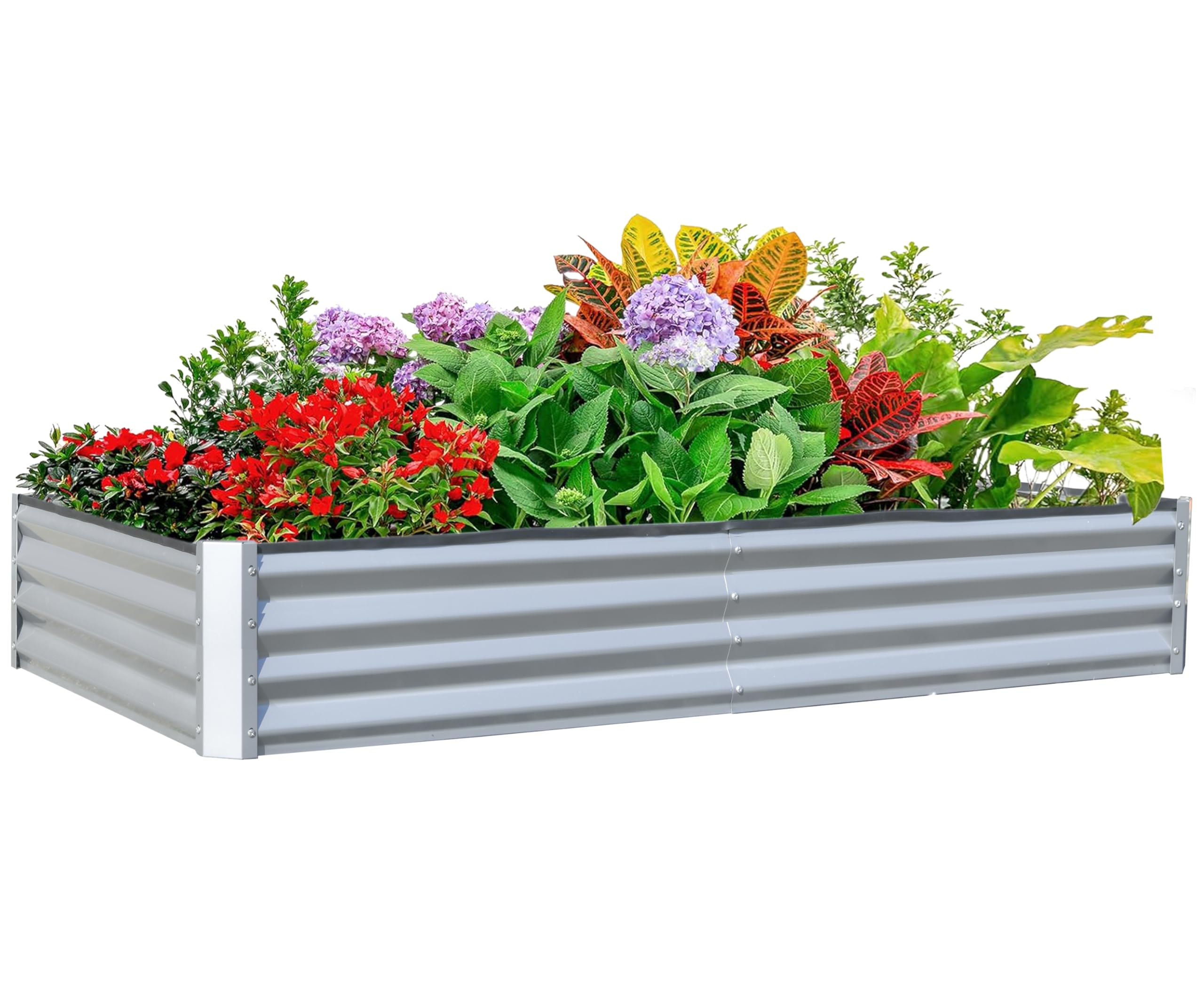 Raised Bed Planter Box - 6x3x1피트 아연 도금된 높이형 정원 화분,