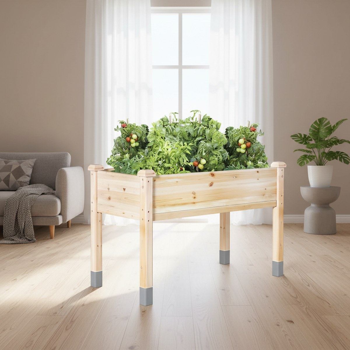 Raised Bed Planter Box - 대형 나무 재질의 높이 조절 가능한