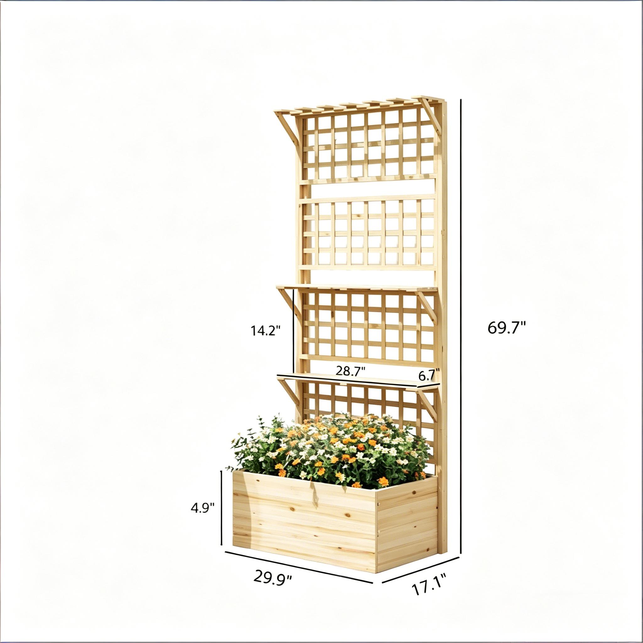 Raised Bed Planter Box - 정원용 높이형 화분, 나무로 만든 높이형