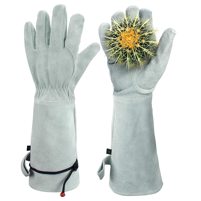 Garden Gloves Thorn Proof - 소가죽 긴 튜브 정원 장갑 펑크