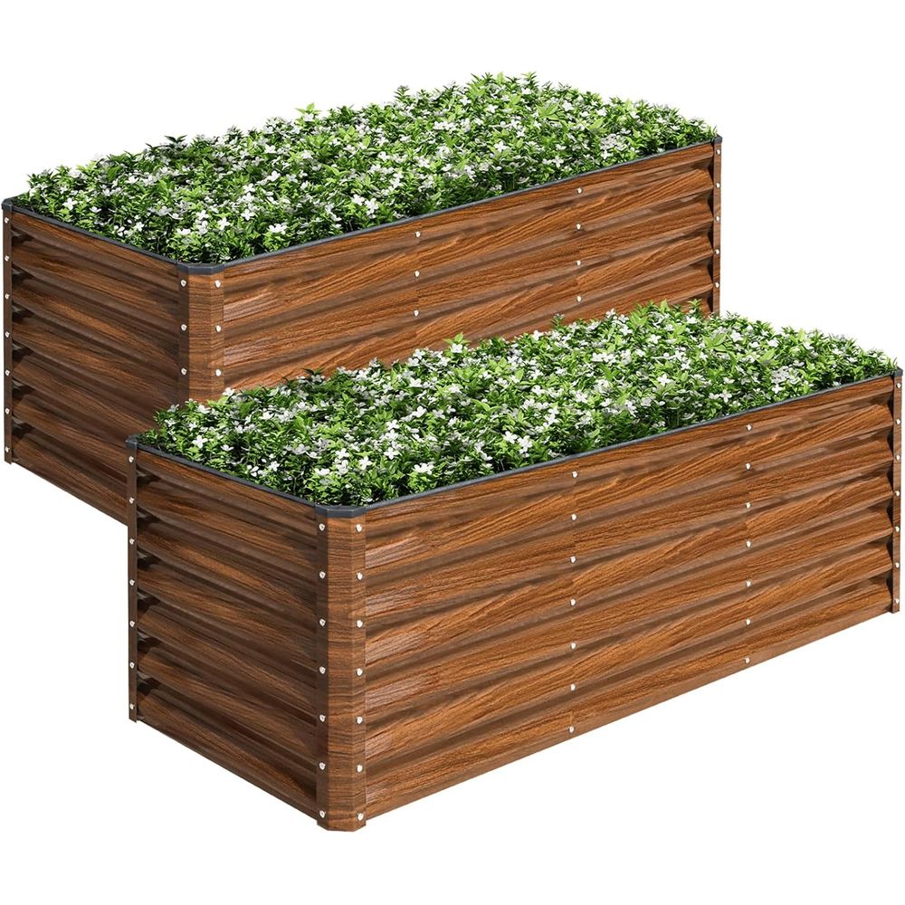 Raised Bed Planter Box - 2팩 6x2x2T 아연도금 높이형 정원 화단