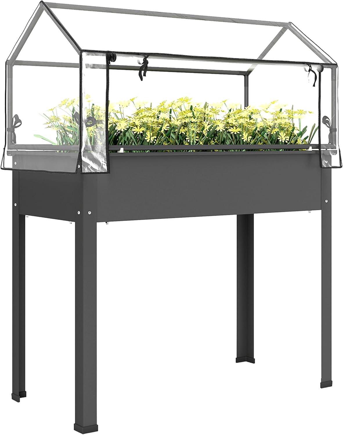 Raised Bed Planter Box - 온실 커버가 있는 높이형 화분, 다리와
