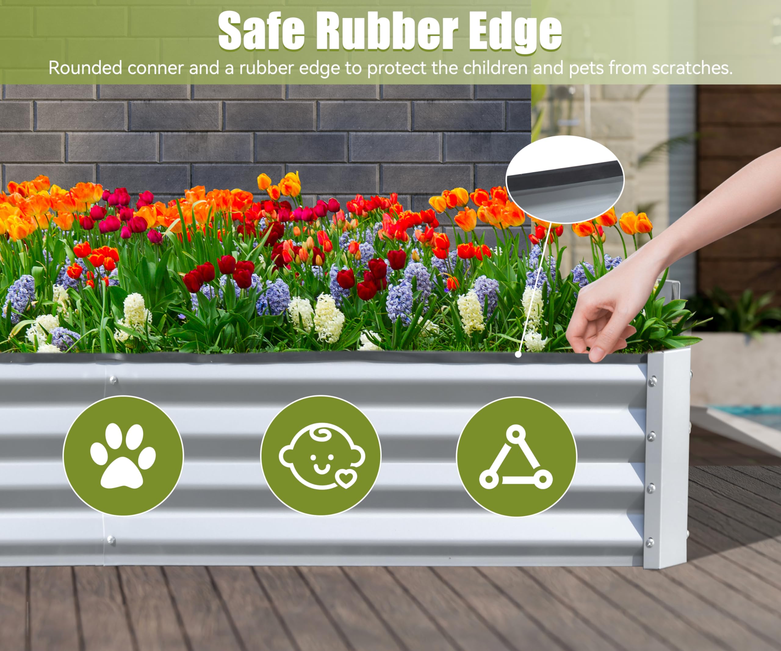 6x3x1피트 아연 도금된 높이형 정원 화분, 야외용  - Raised Bed Planter Box 리뷰 및 가격