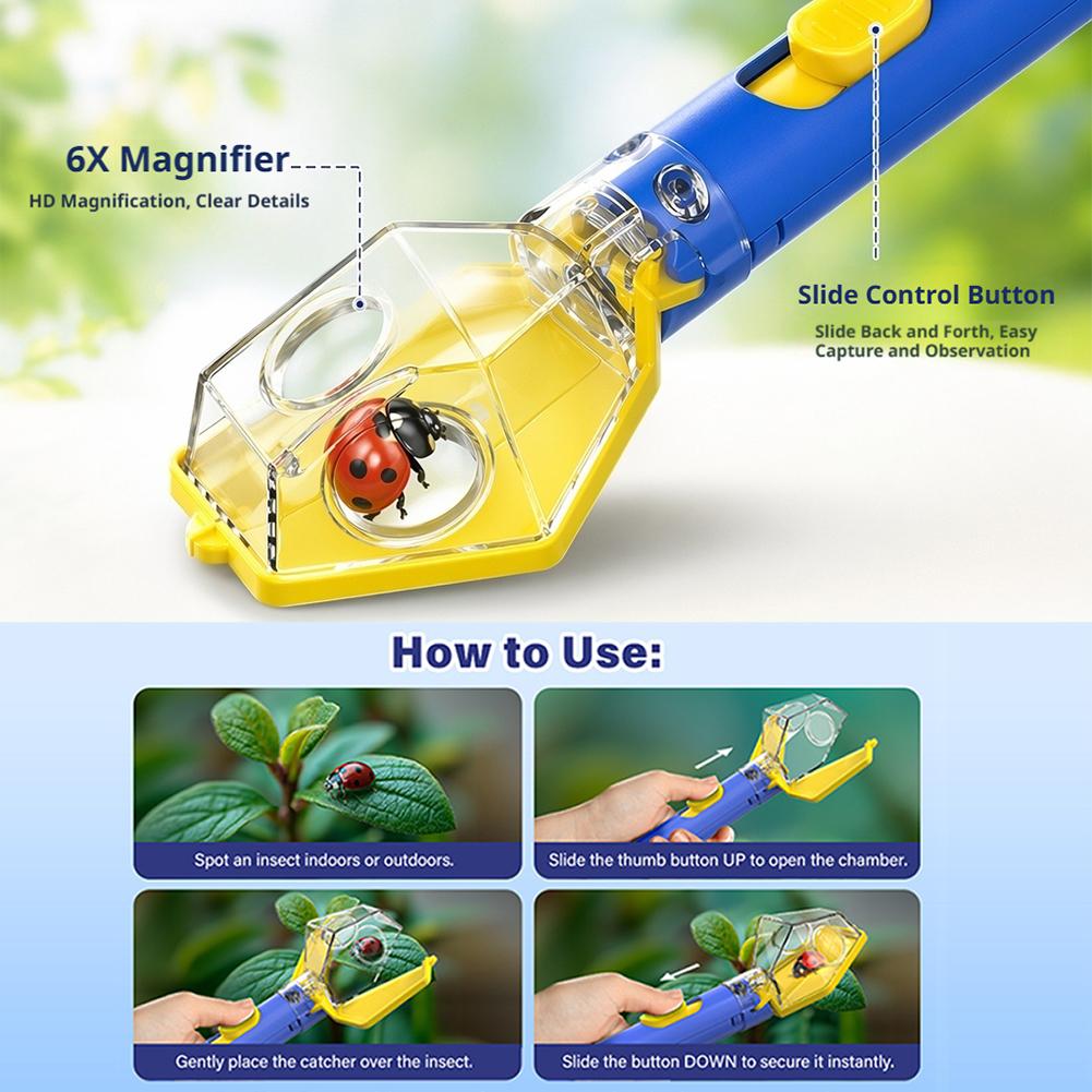 휴대용 곤충 채집기 뷰어 도구 6배율 돋보기 어린이 친 - Gardening Tools For 8 Year Olds 리뷰 및 가격