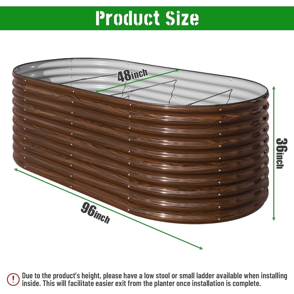 36인치 높이의 오벌형 화분, 8x4x3피트 크기의 높 - Raised Bed Planter Box 리뷰 및 가격