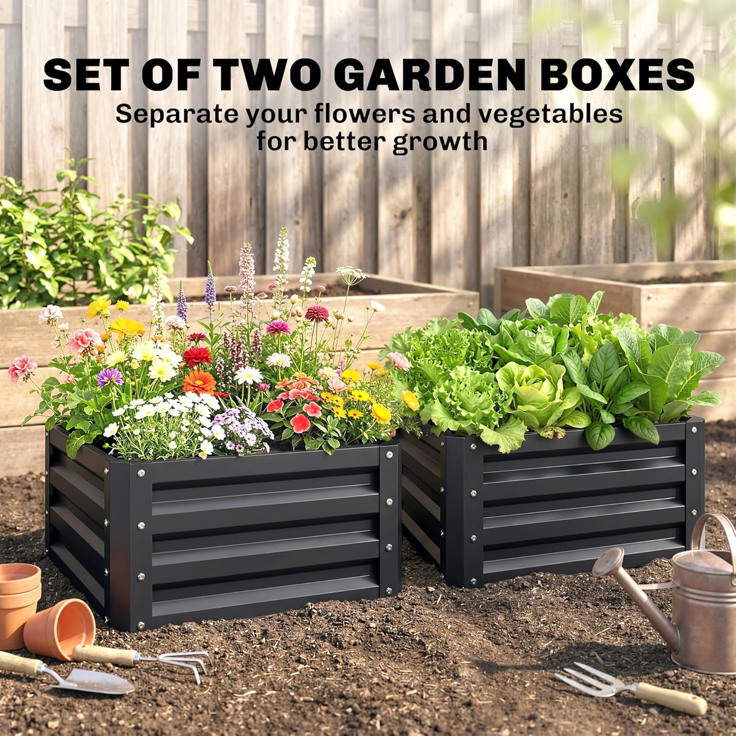 2피스 아연 도금된 높이형 정원 화분, 2' x 2'  - Raised Bed Planter Box 리뷰 및 가격