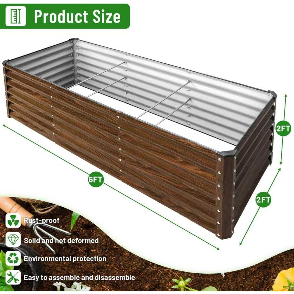 2팩 6x2x2T 아연도금 높이형 정원 화단 키트, 채 - Raised Bed Planter Box 리뷰 및 가격