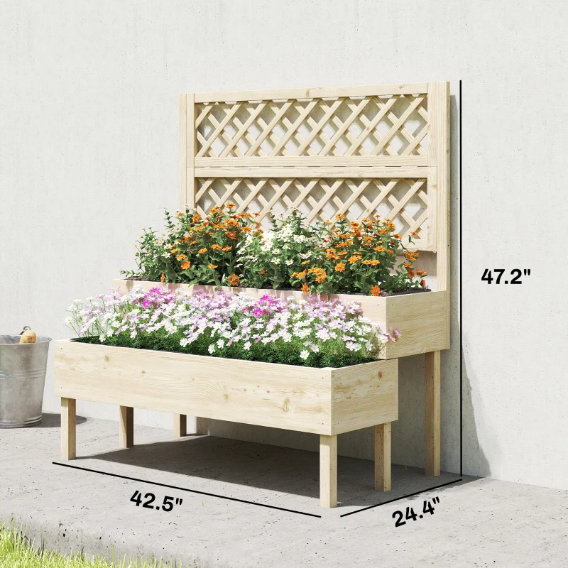 파티오 높이형 화분, 트렐리스 화분, 야외 높이형 정원 - Raised Bed Planter Box 리뷰 및 가격