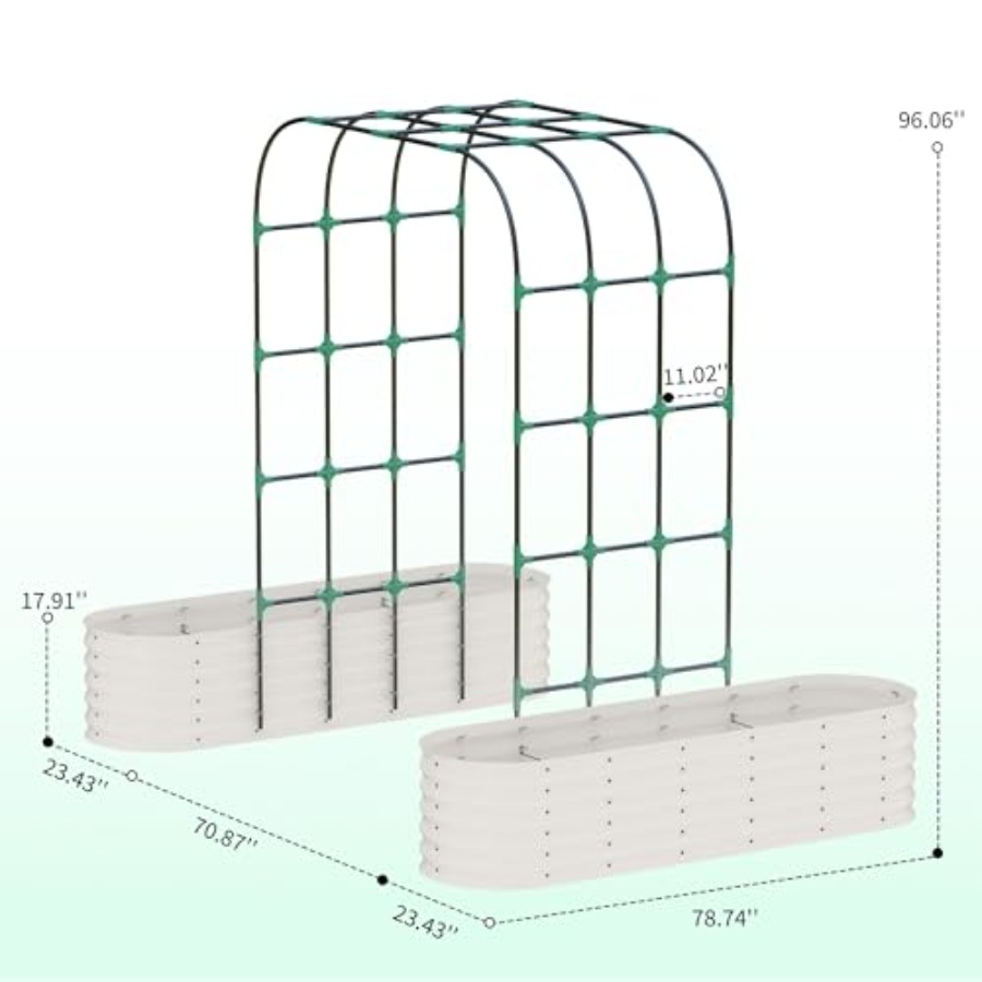 96인치 높이의 아연 도금된 높이 조절 가능한 정원용  - Raised Bed Planter Box 리뷰 및 가격
