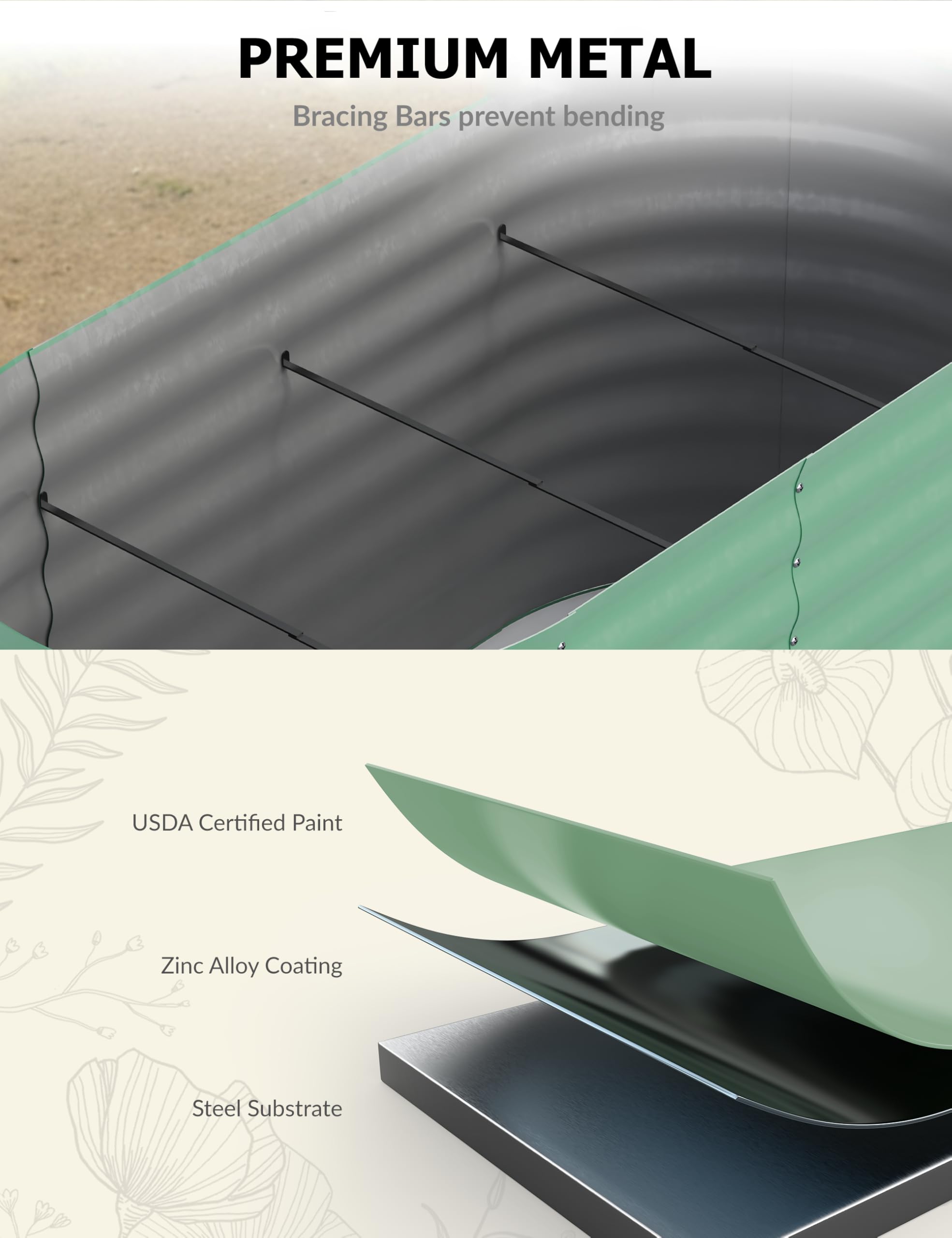 8x4x1.5피트 아연 도금된 높이형 정원용 화분 -  - Raised Bed Planter Box 리뷰 및 가격